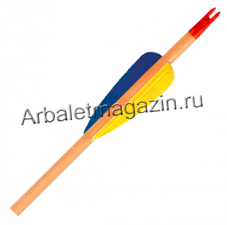 Cтрела лучная деревянная Ek 28" (3 шт, натуральное оперение)
